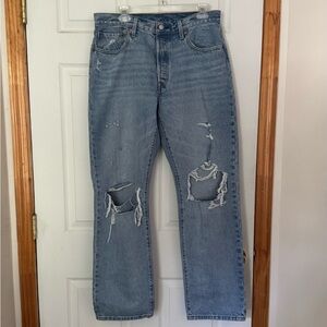 Levi's 501 Blue Straight Jeans Classic Style